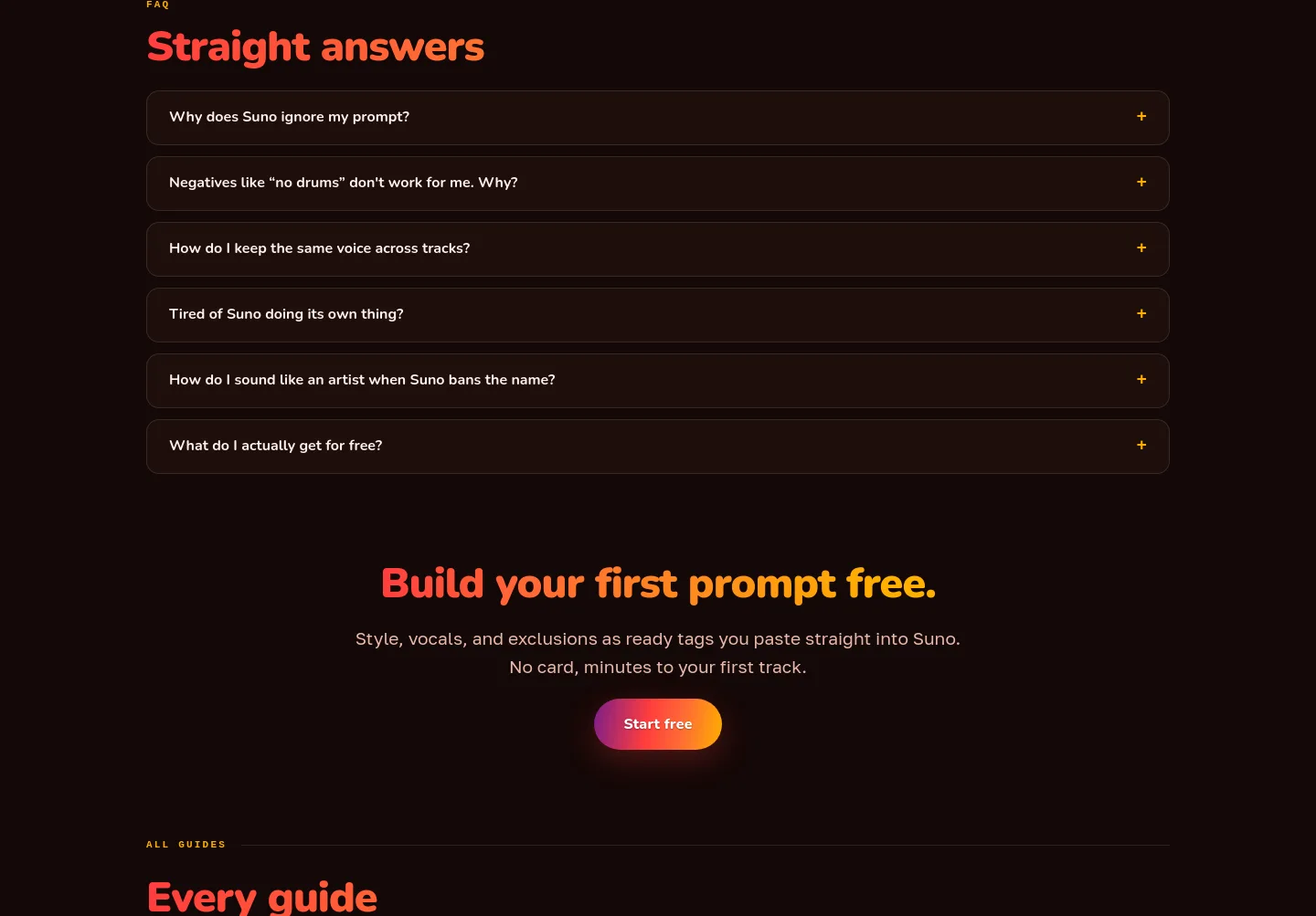 sunomarket.com — a real FAQ section
