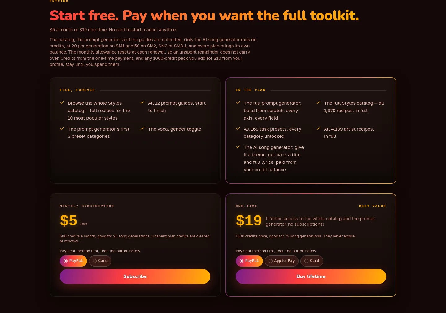 sunomarket.com — Pricing