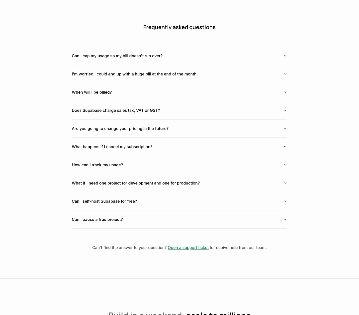 supabase.com — FAQ