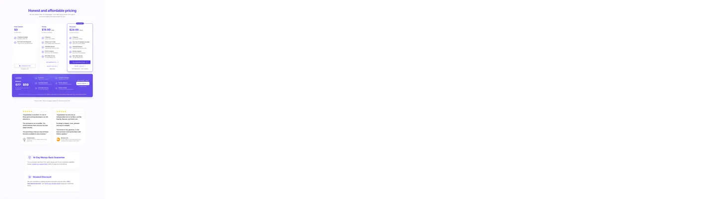 supasidebar.com Pricing section