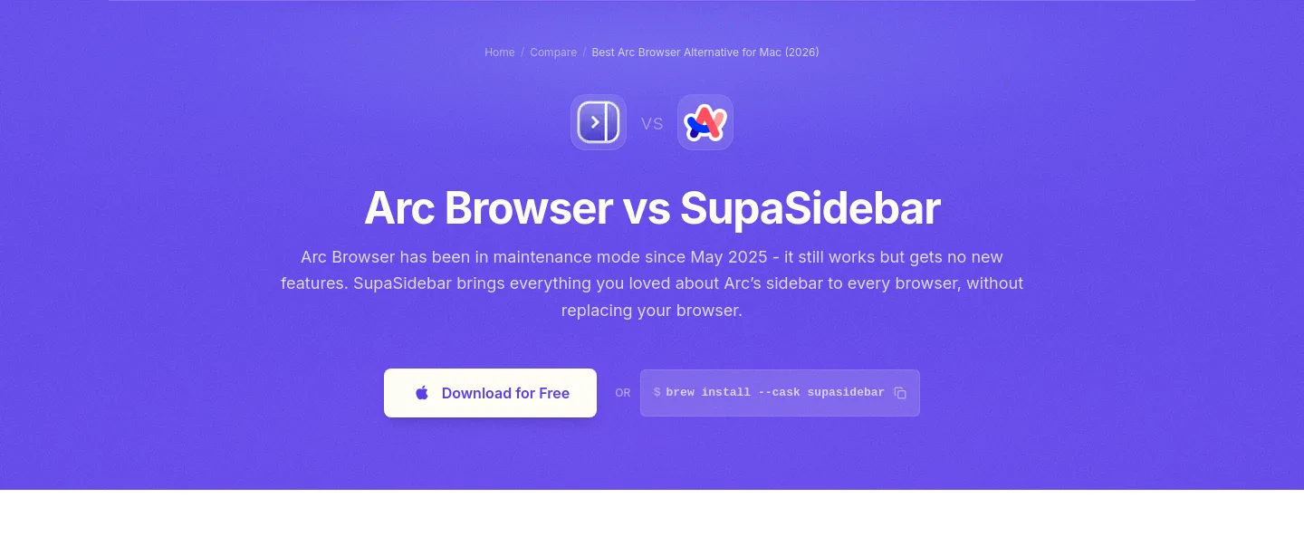 supasidebar.com Hero section