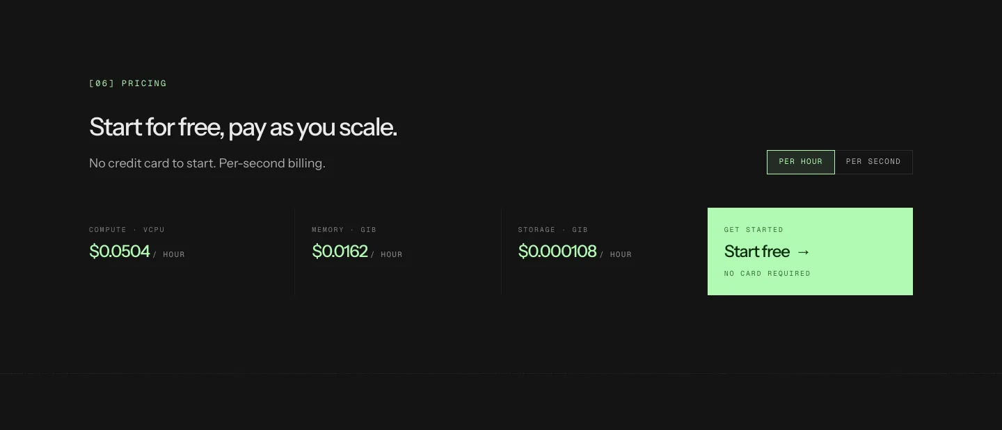 superserve.ai — a real Pricing section