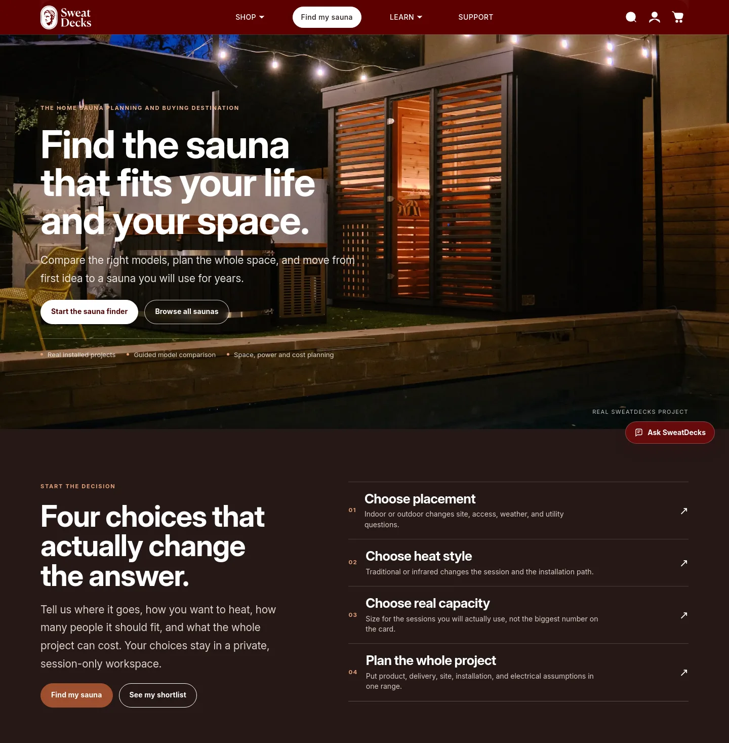 sweatdecks.com — a measured funnel
