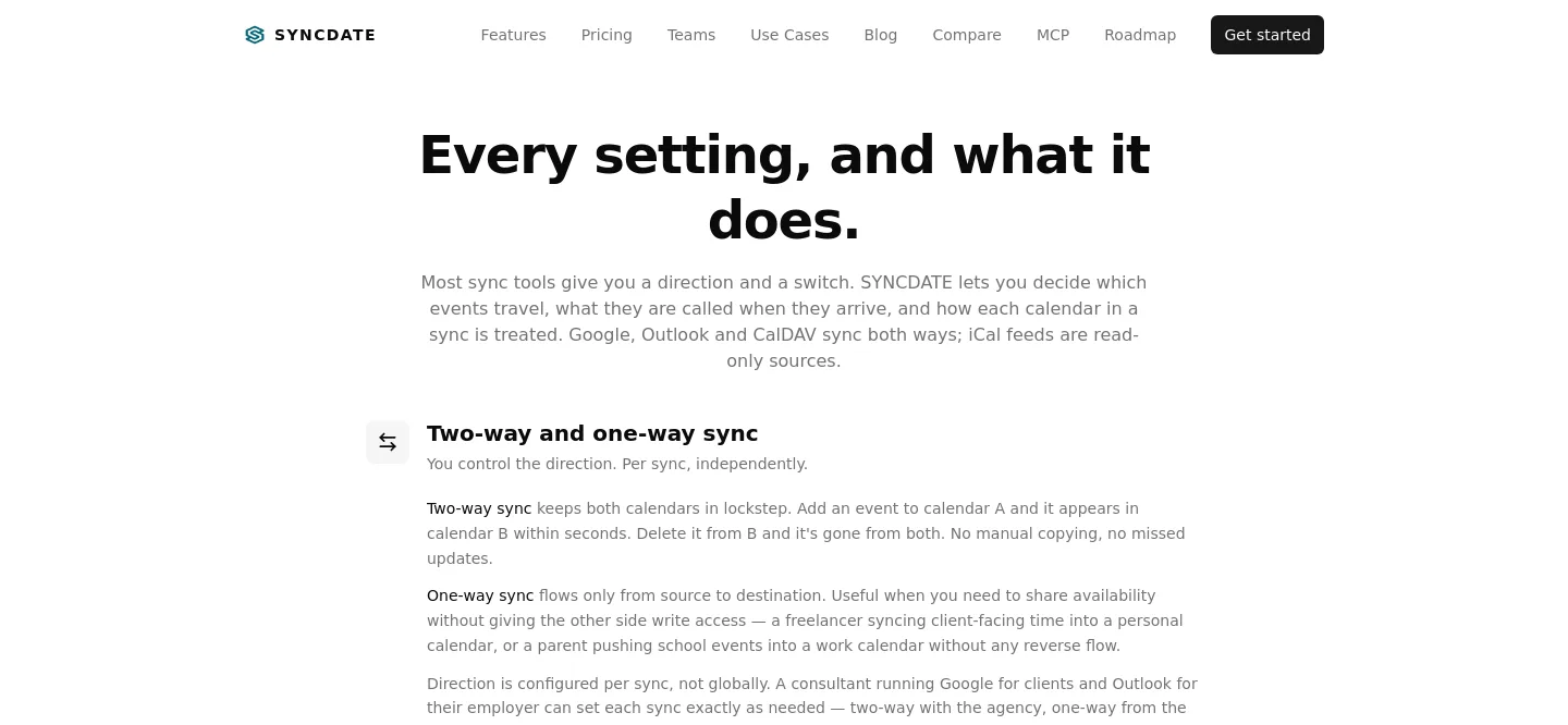 syncdate.app Hero section