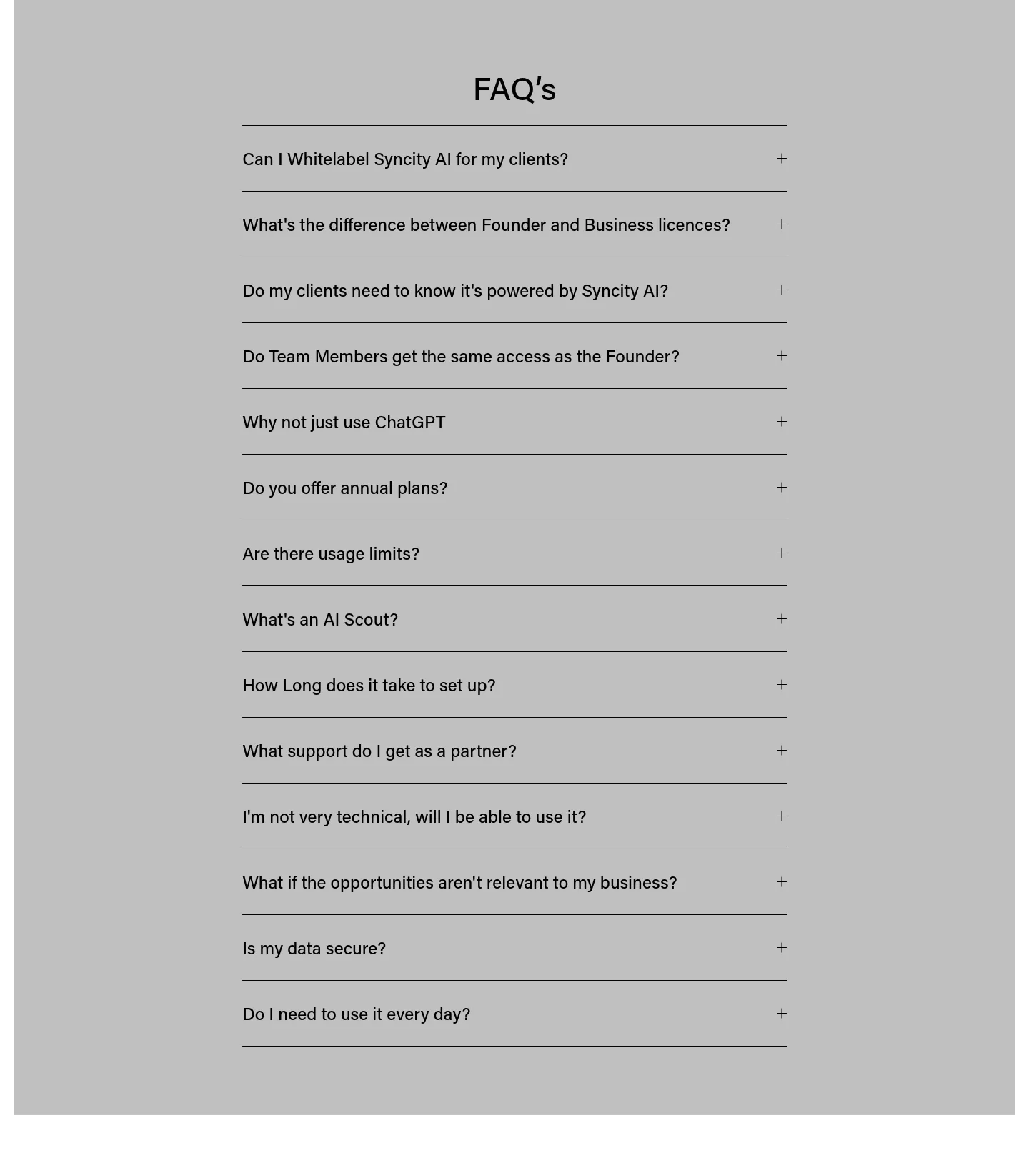syncityai.co.uk — FAQ