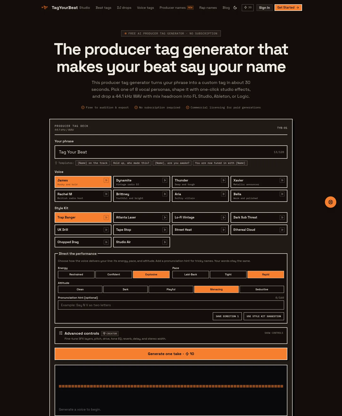tagyourbeat.com — a measured funnel