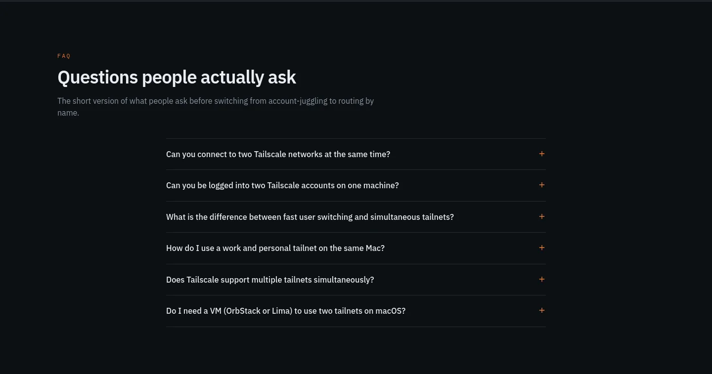 tailmux.app — a real FAQ section