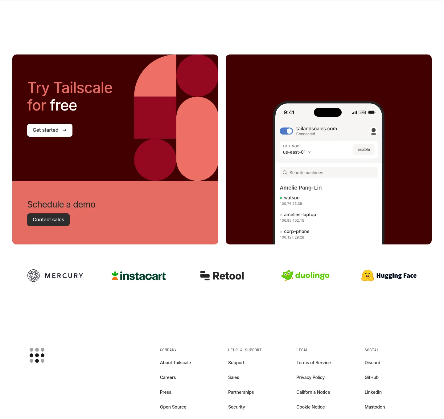 tailscale.com — a real CTA section