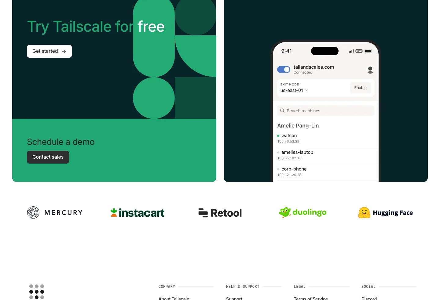tailscale.com — a real CTA section
