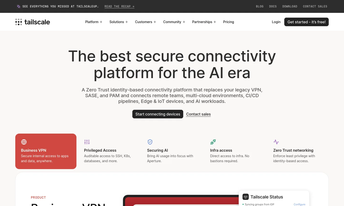 tailscale.com — a measured funnel