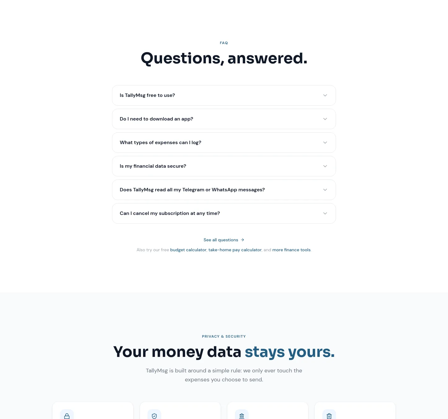 tallymsg.app — FAQ