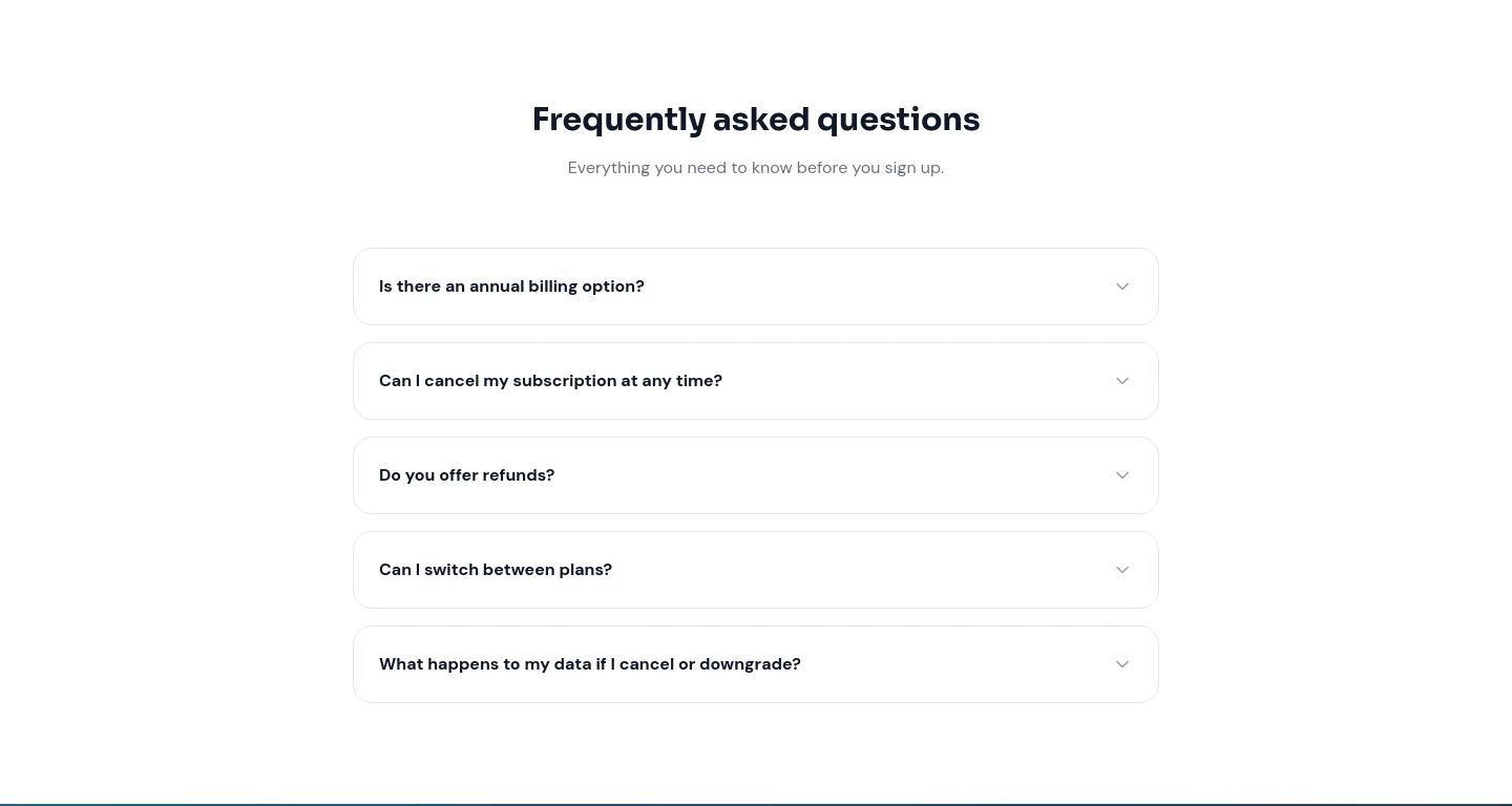 tallymsg.app FAQ section