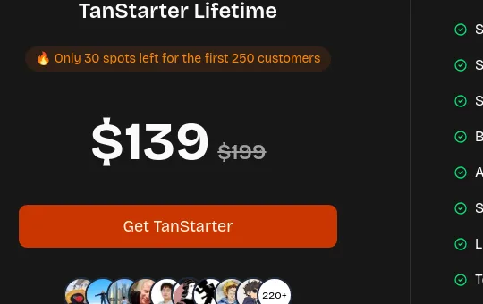 Price anchor element from tanstarter.dev