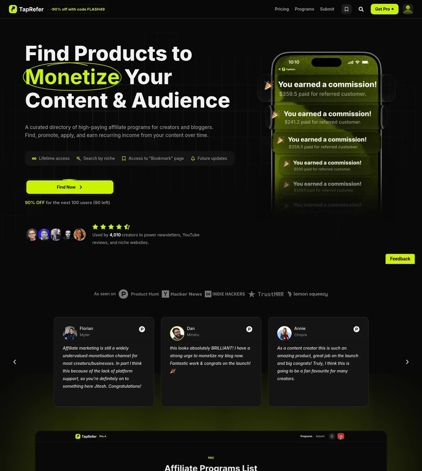 taprefer.com — a measured funnel