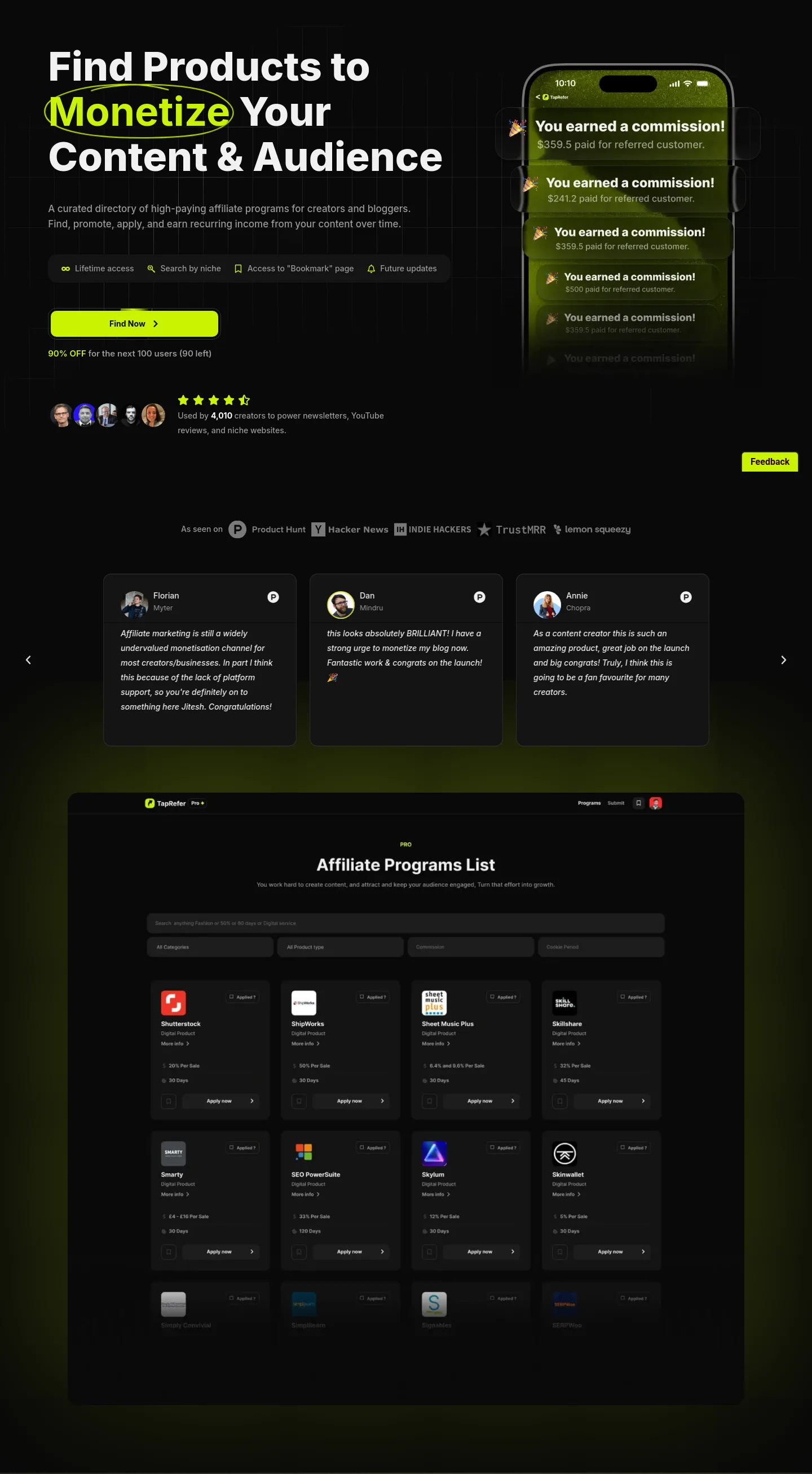 taprefer.com Hero section