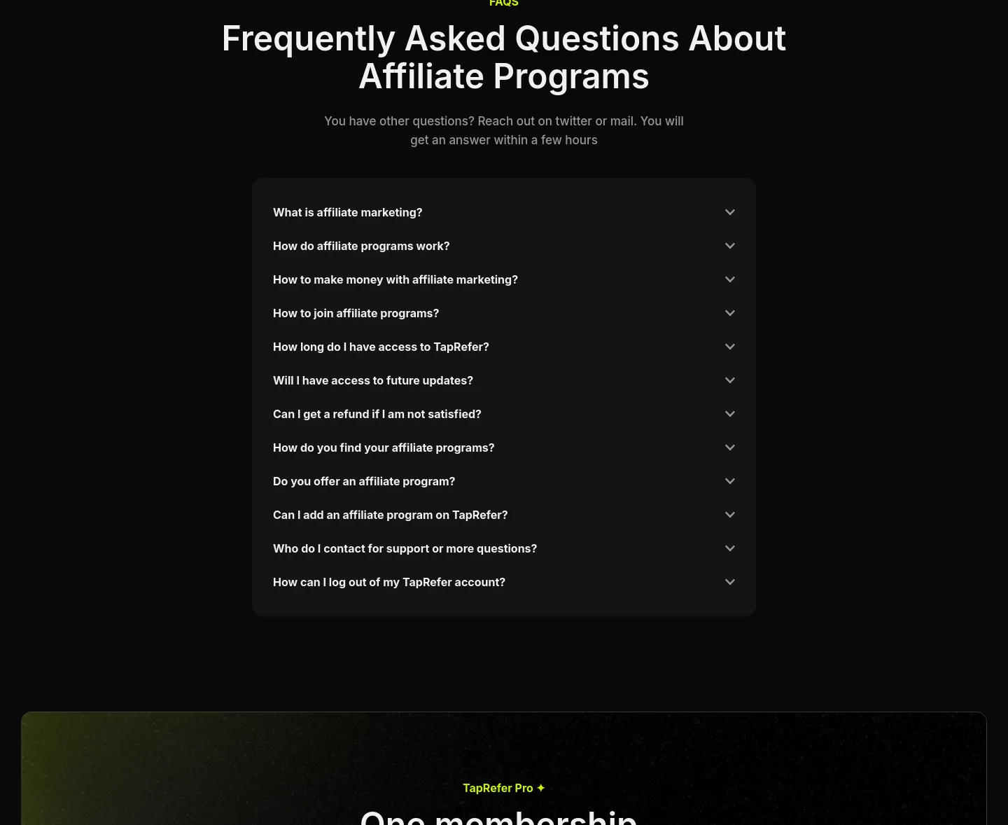 taprefer.com FAQ section