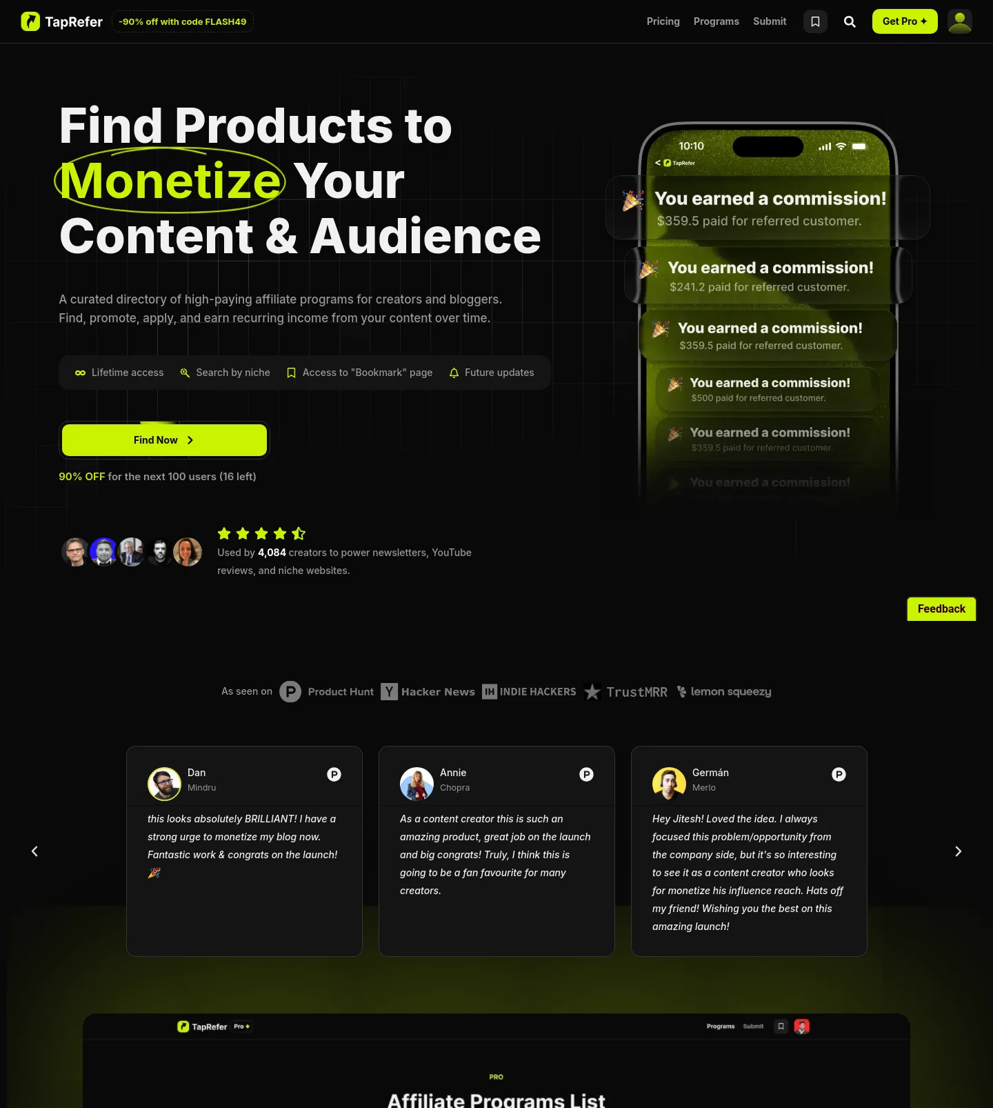 taprefer.com — a measured funnel