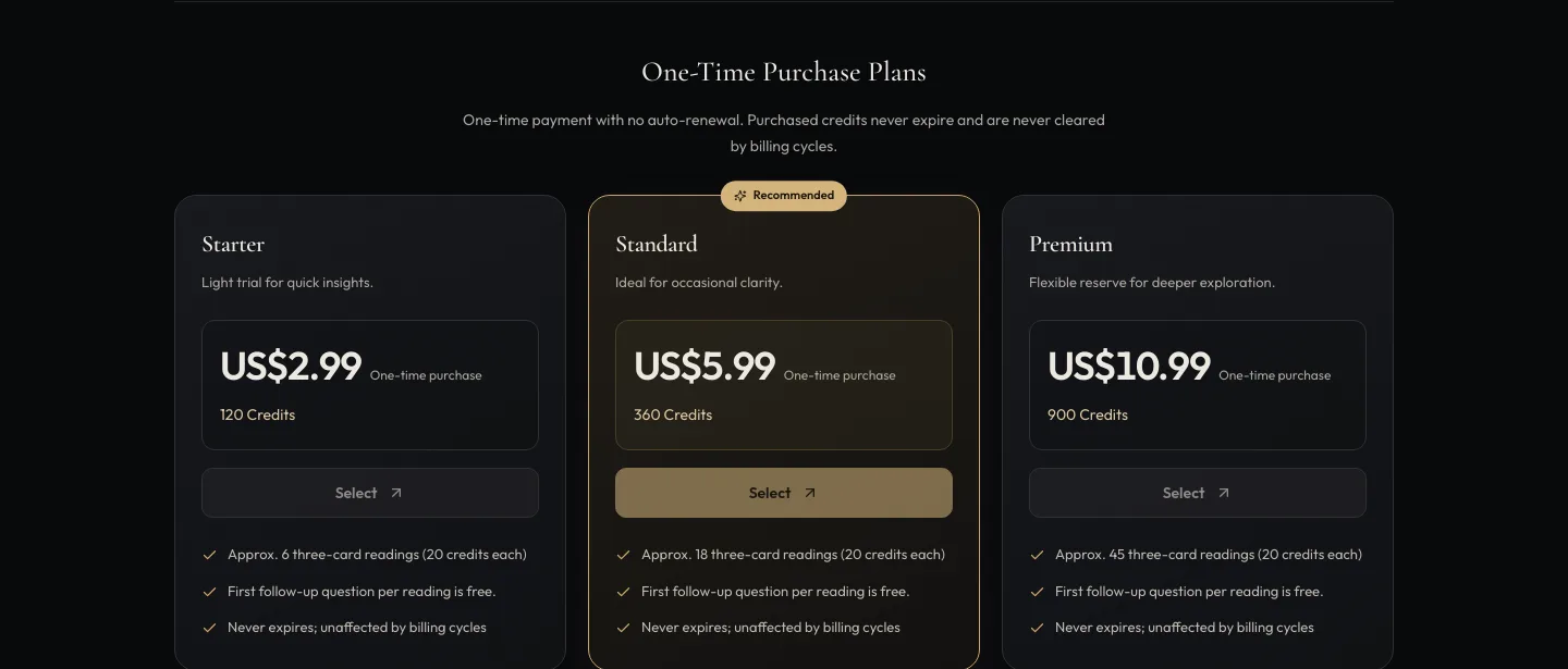 tarotai.chat — Pricing