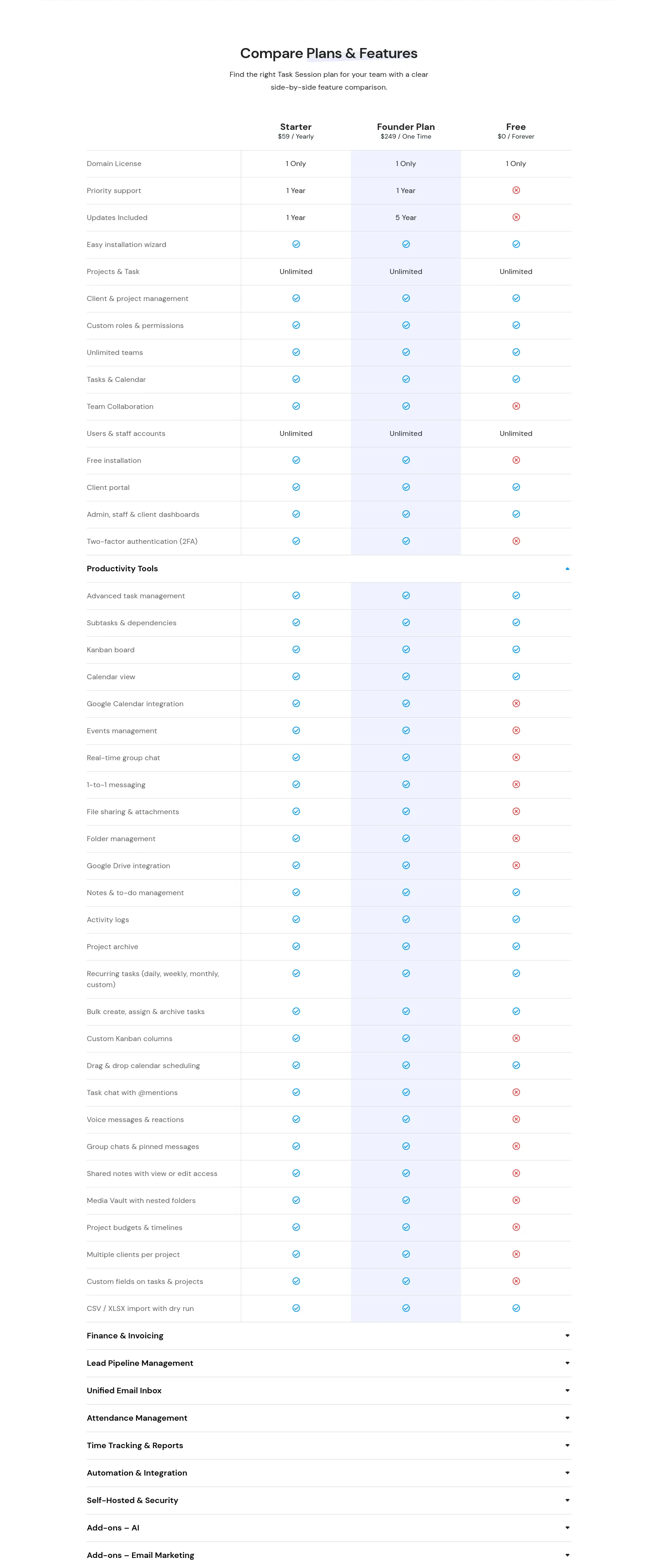 tasksession.com — Pricing