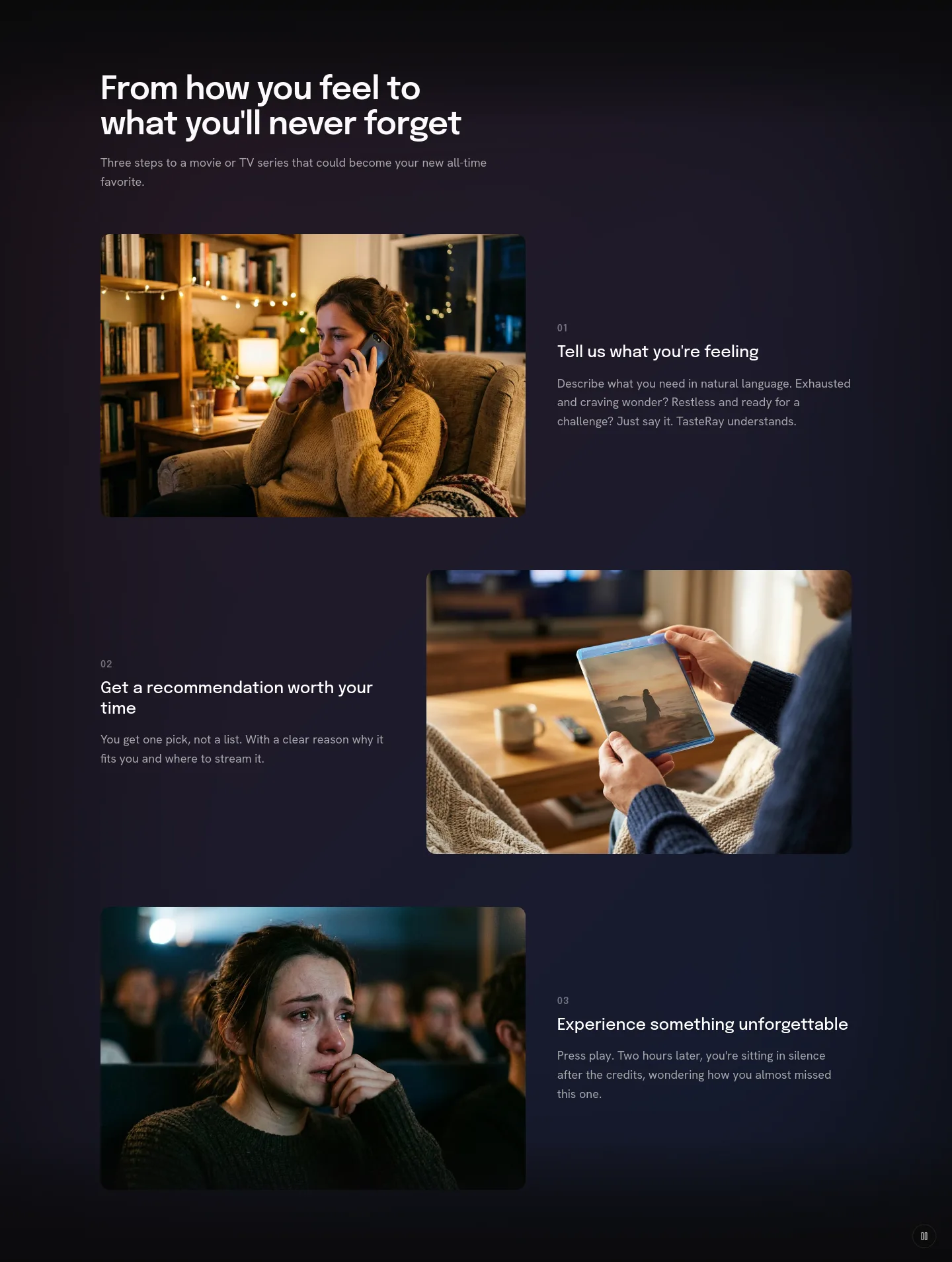 tasteray.com — Features
