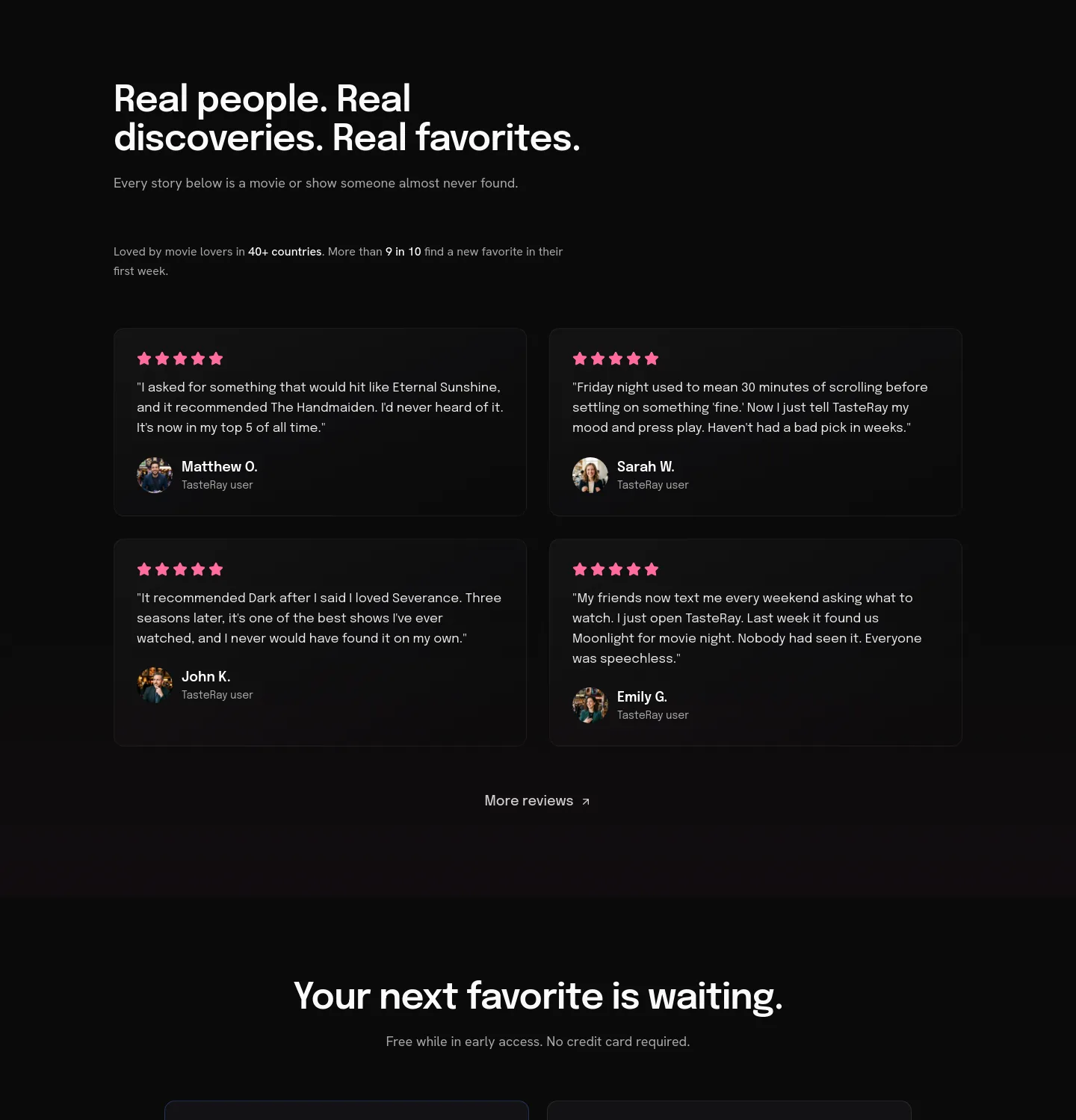 tasteray.com — a real Logo Wall section