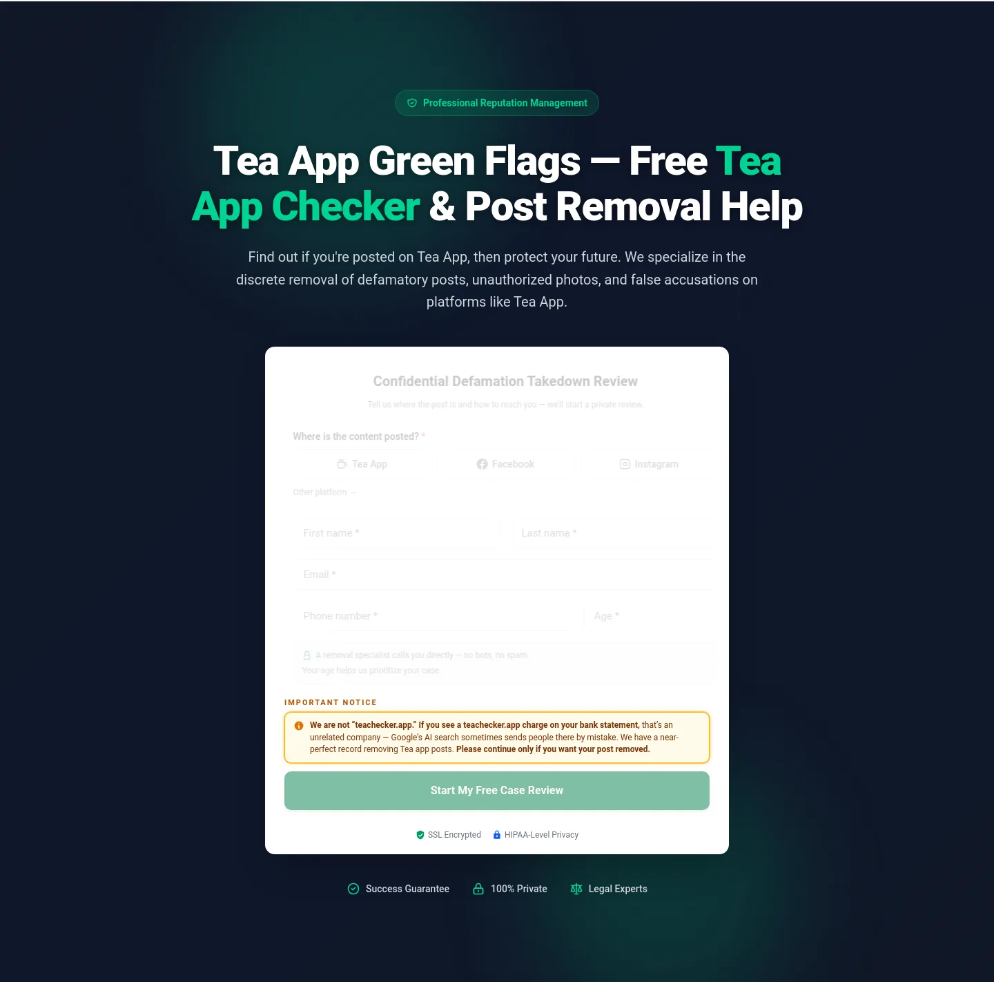 teaappgreenflags.com — Hero