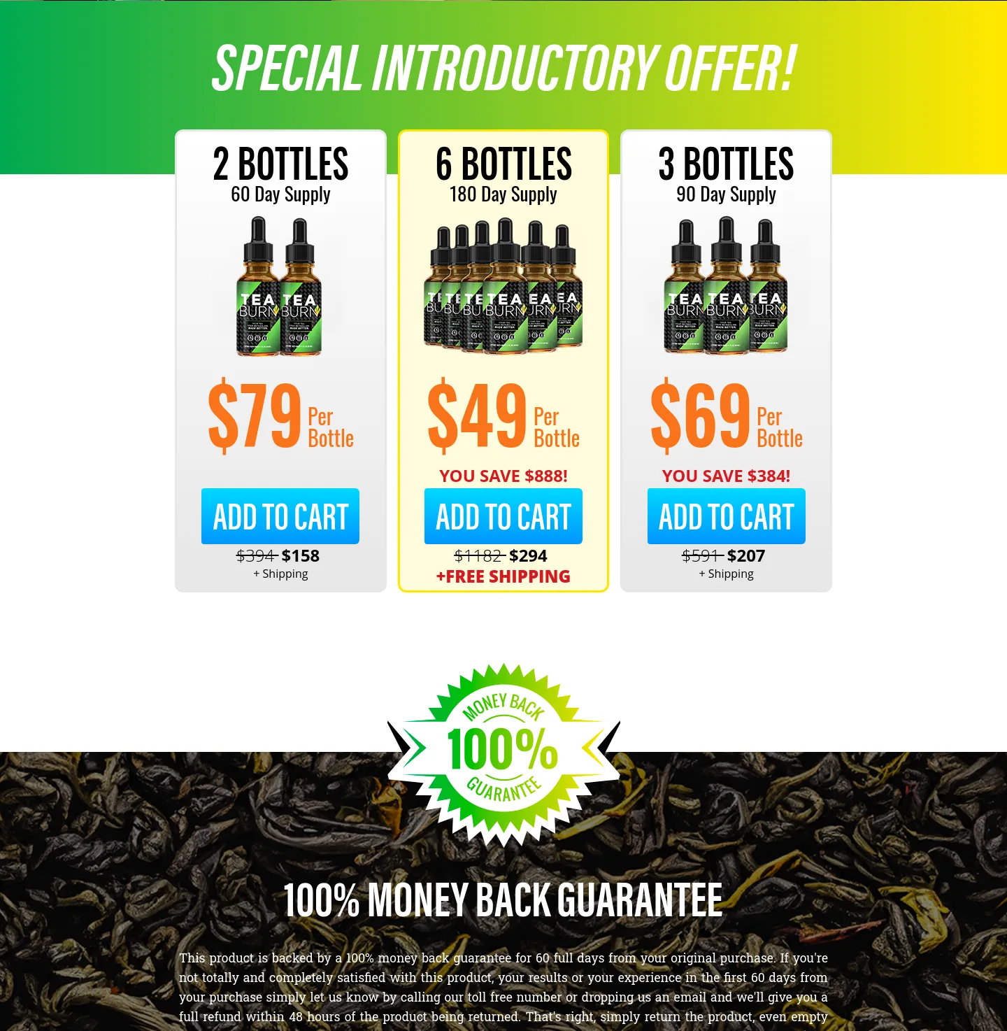 teaburn.com — Pricing