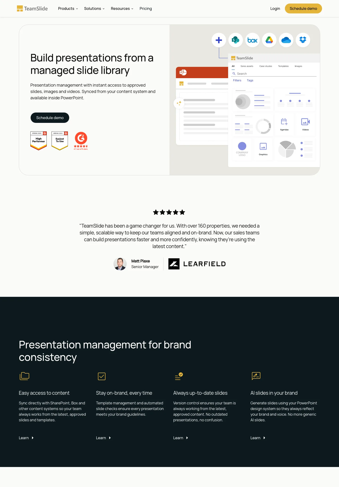 teamslide.com — a measured funnel