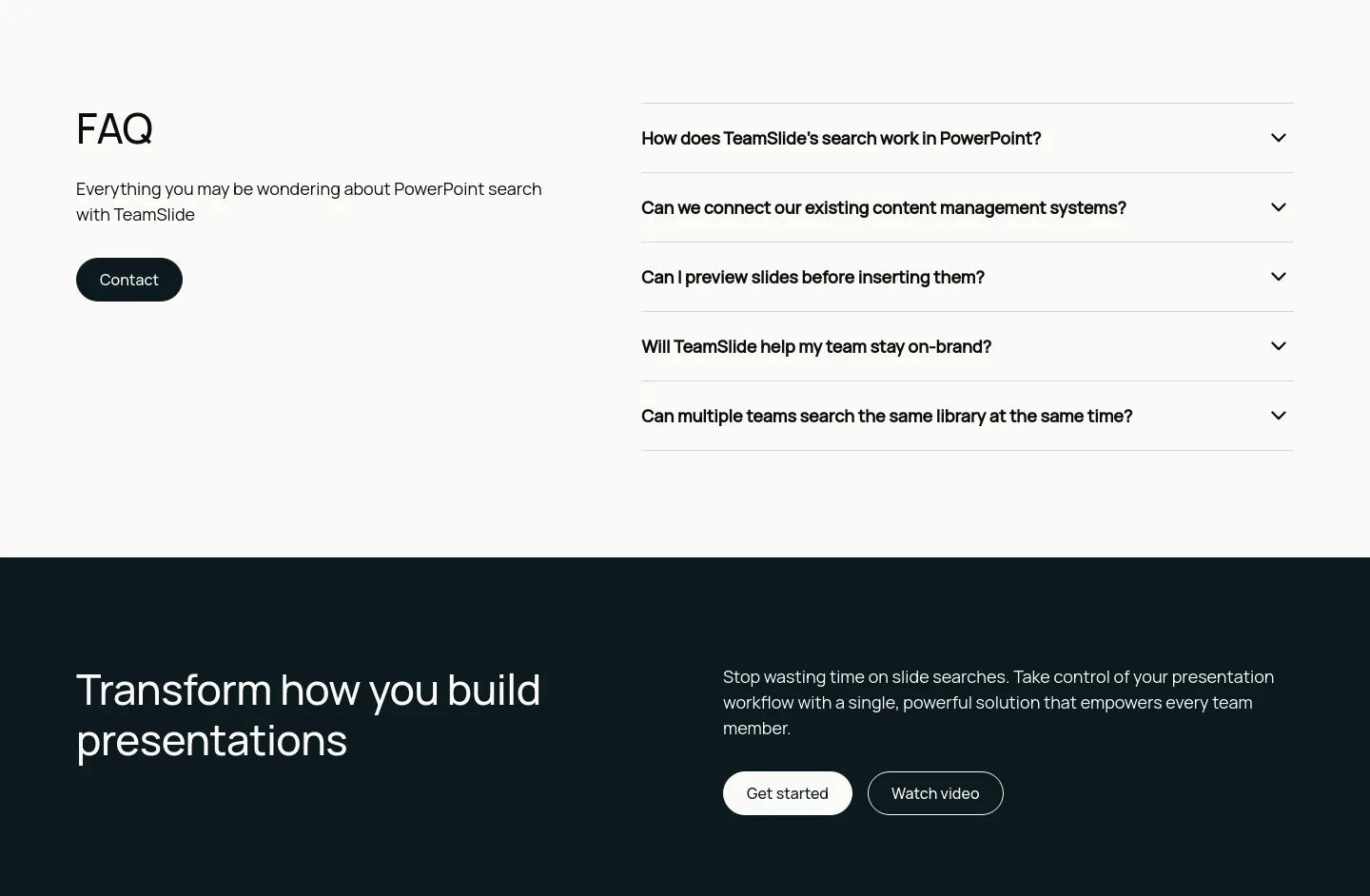teamslide.com FAQ section