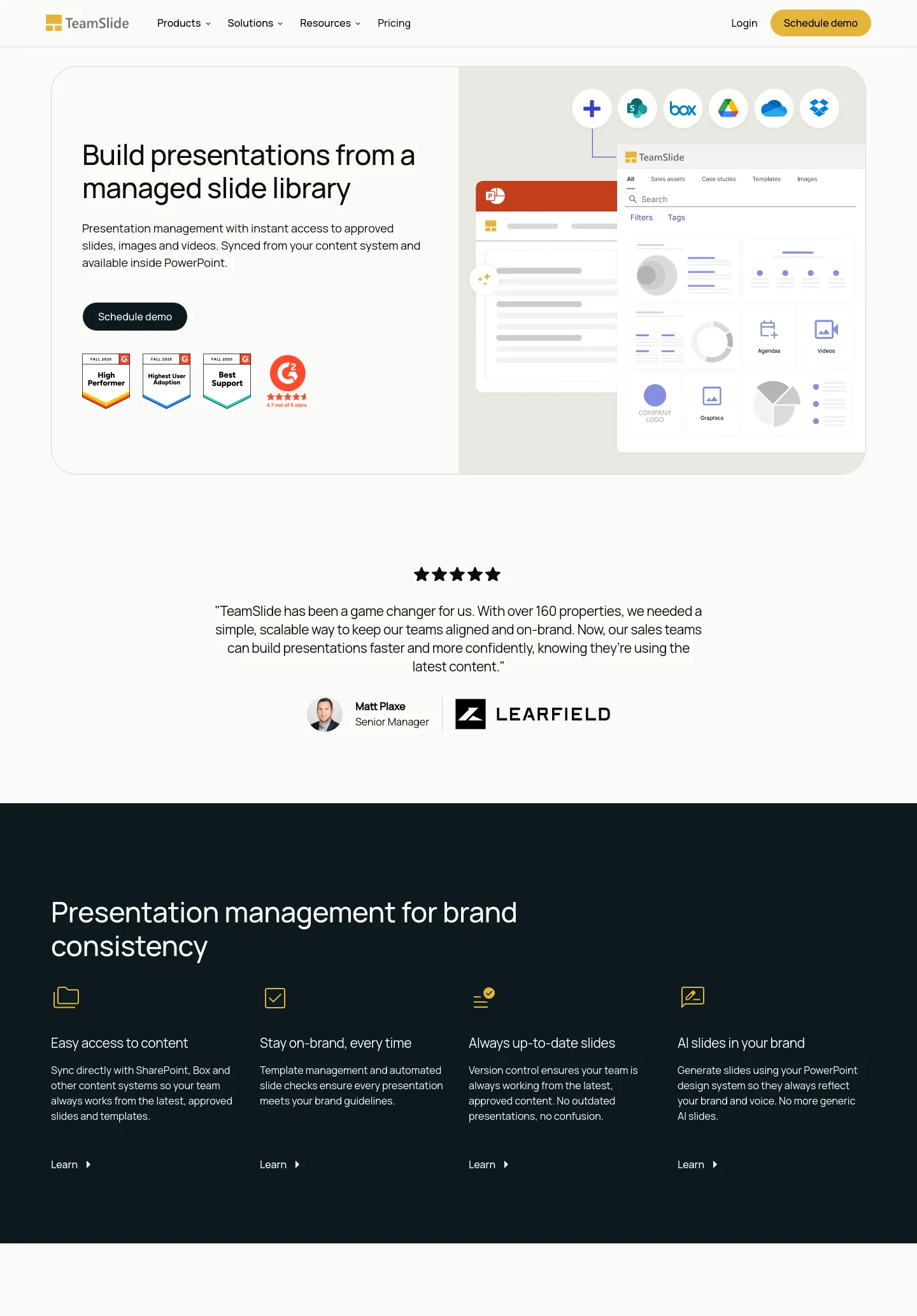 teamslide.com — a measured funnel