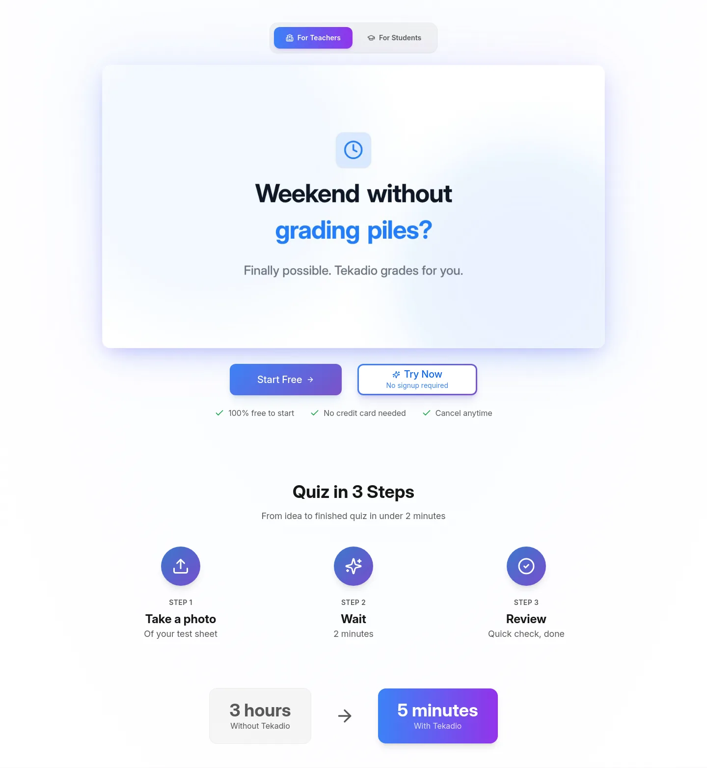 tekadio.app Hero section