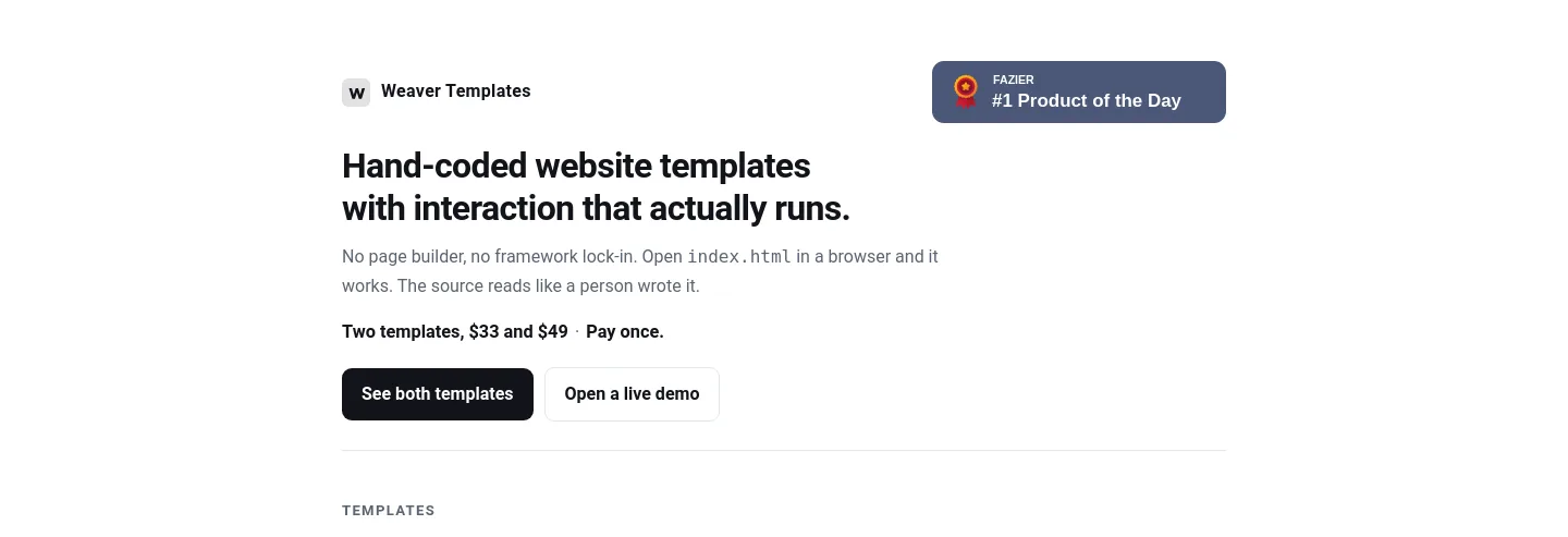 templates.weaver.center — a measured funnel