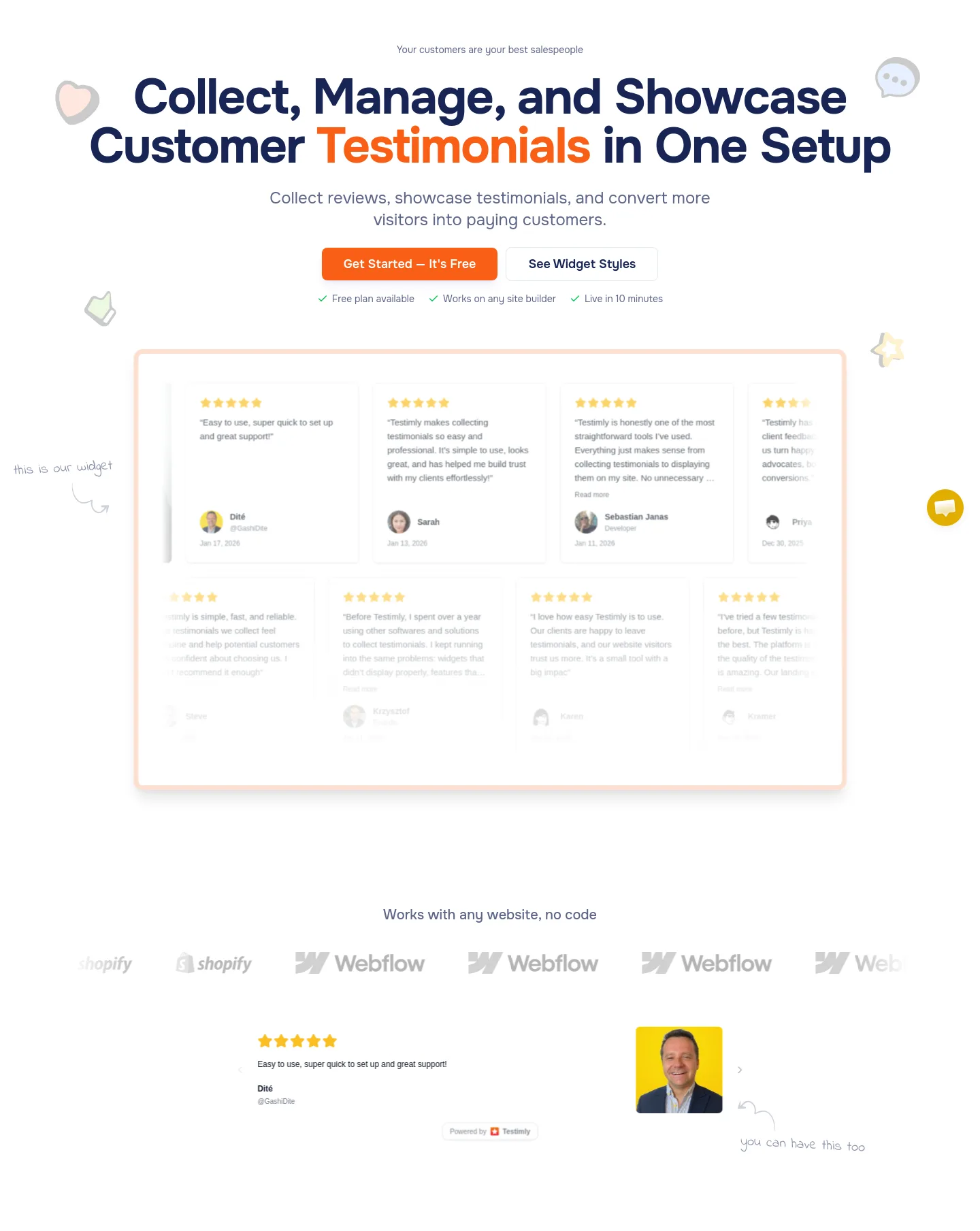 testimly.com Logo Wall section