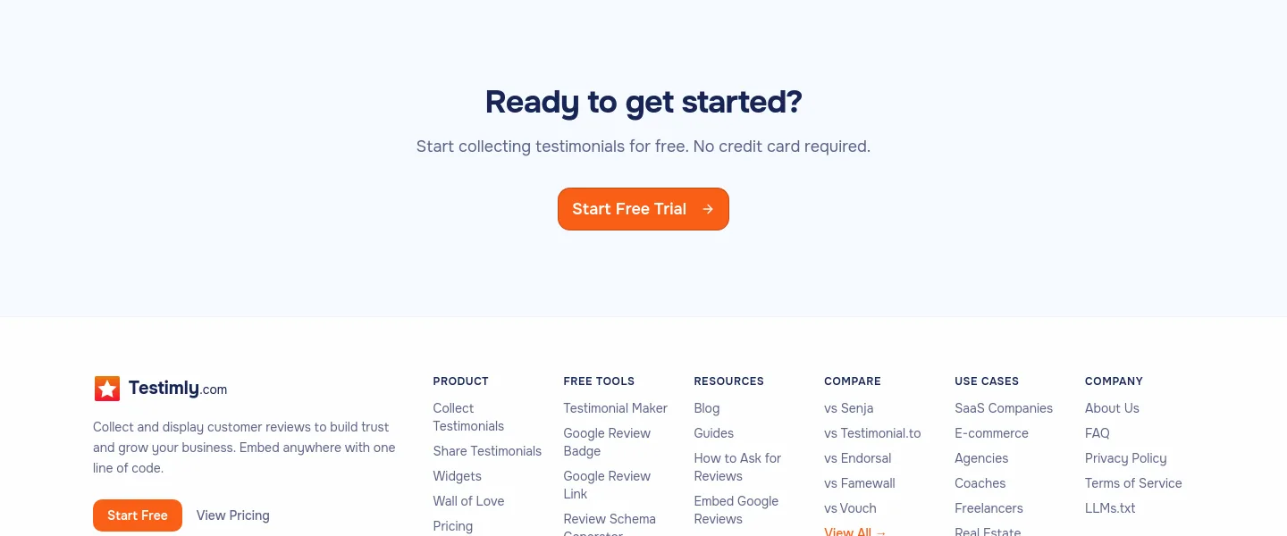 testimly.com — a real CTA section