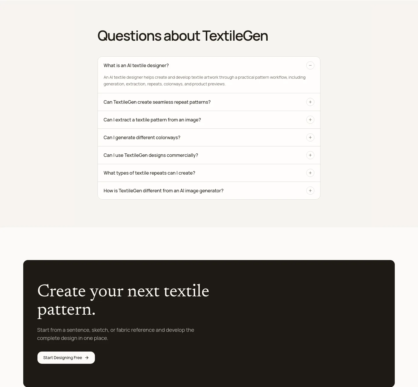 textilegen.com FAQ section