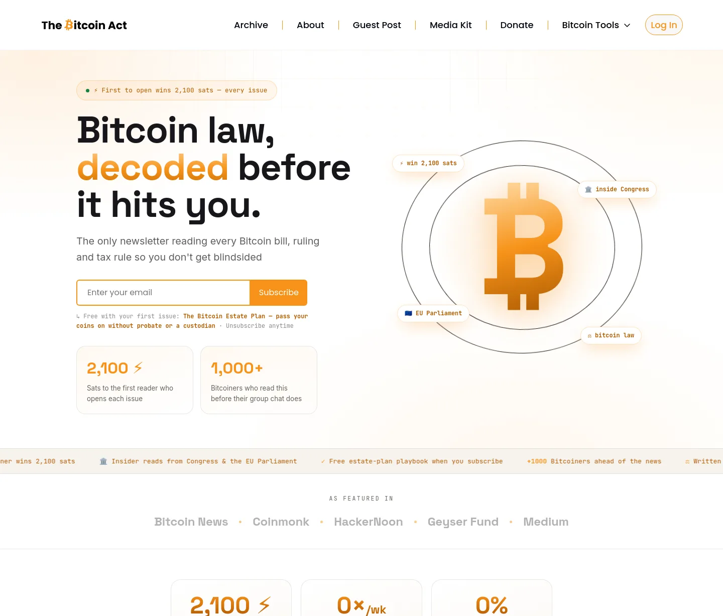 thebitcoinact.xyz — a measured funnel