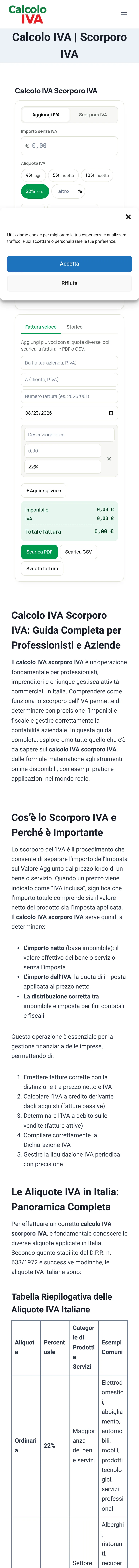 thecalcoloiva.com — a measured funnel
