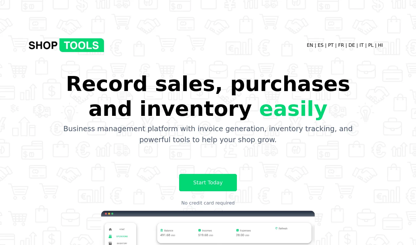 theshoptools.com — a measured funnel
