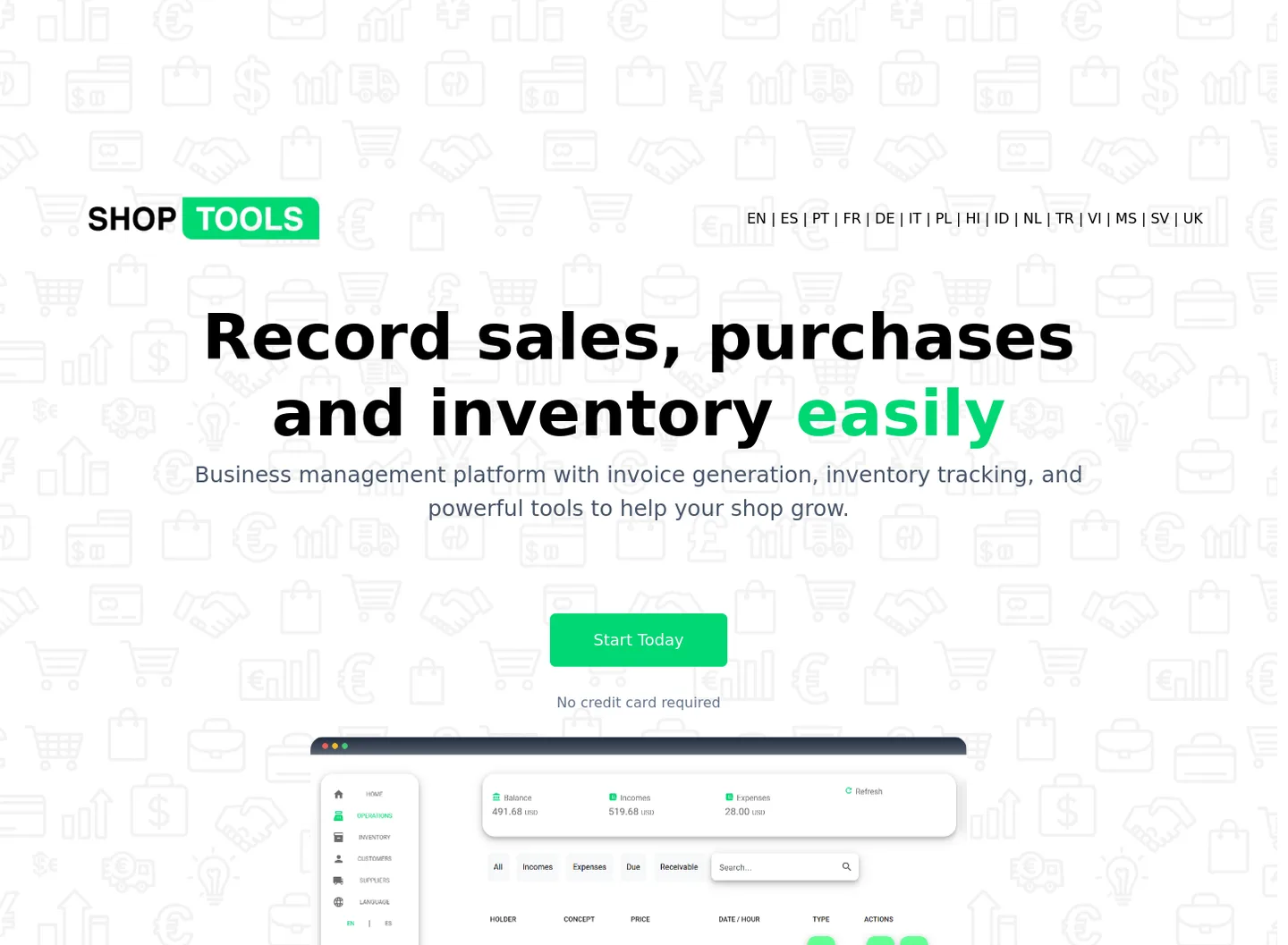 theshoptools.com — a measured funnel