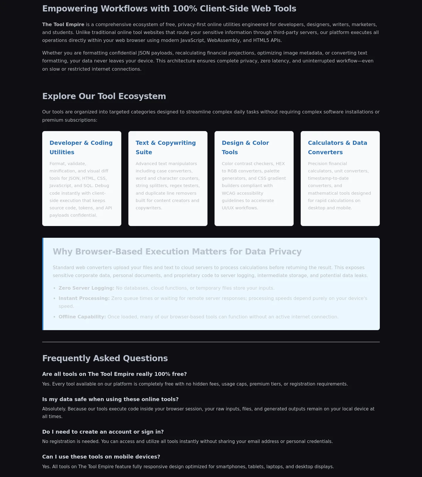 thetoolempire.com Features section