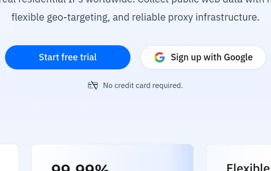 No credit card element from thordata.com
