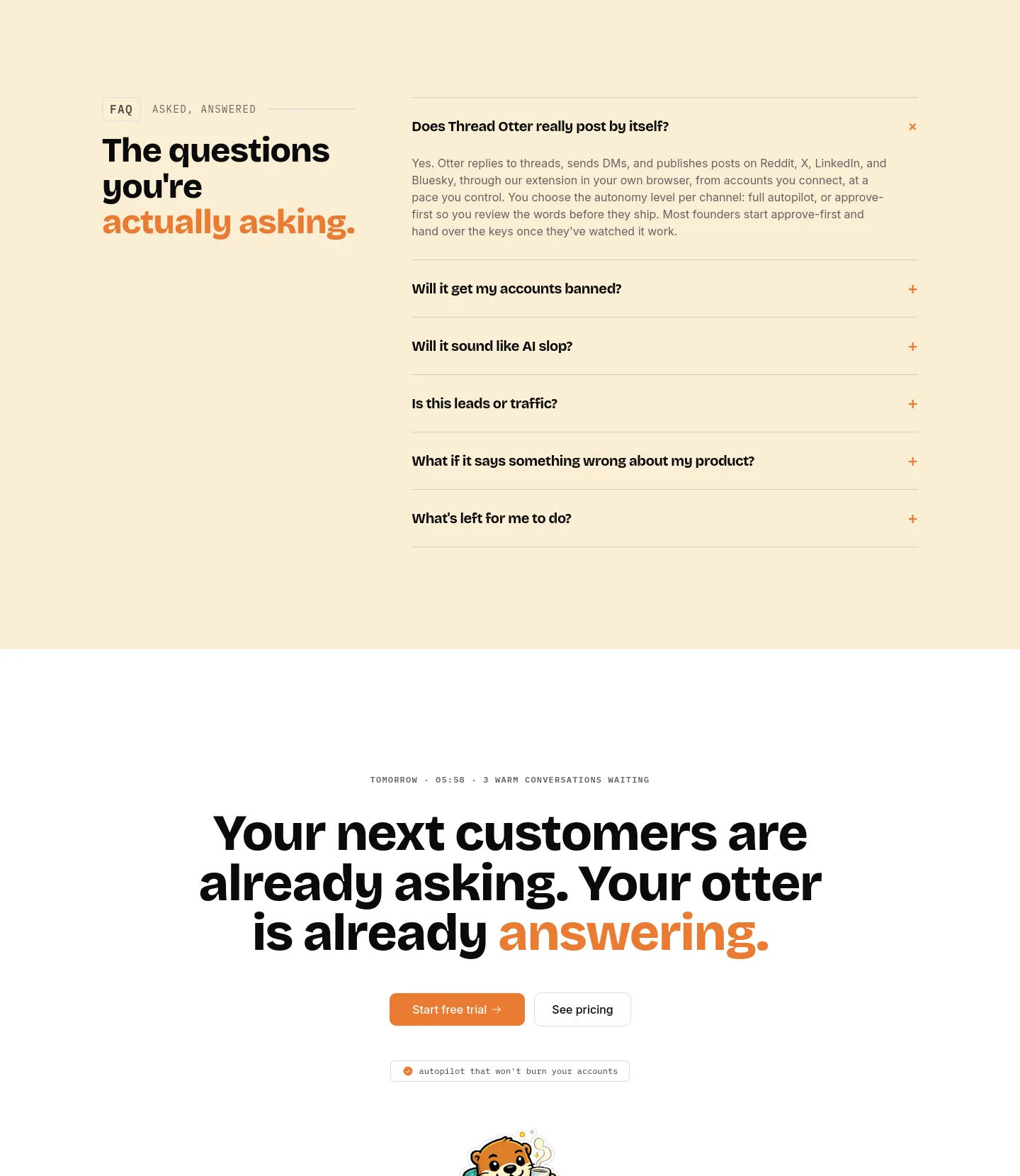 threadotter.com FAQ section