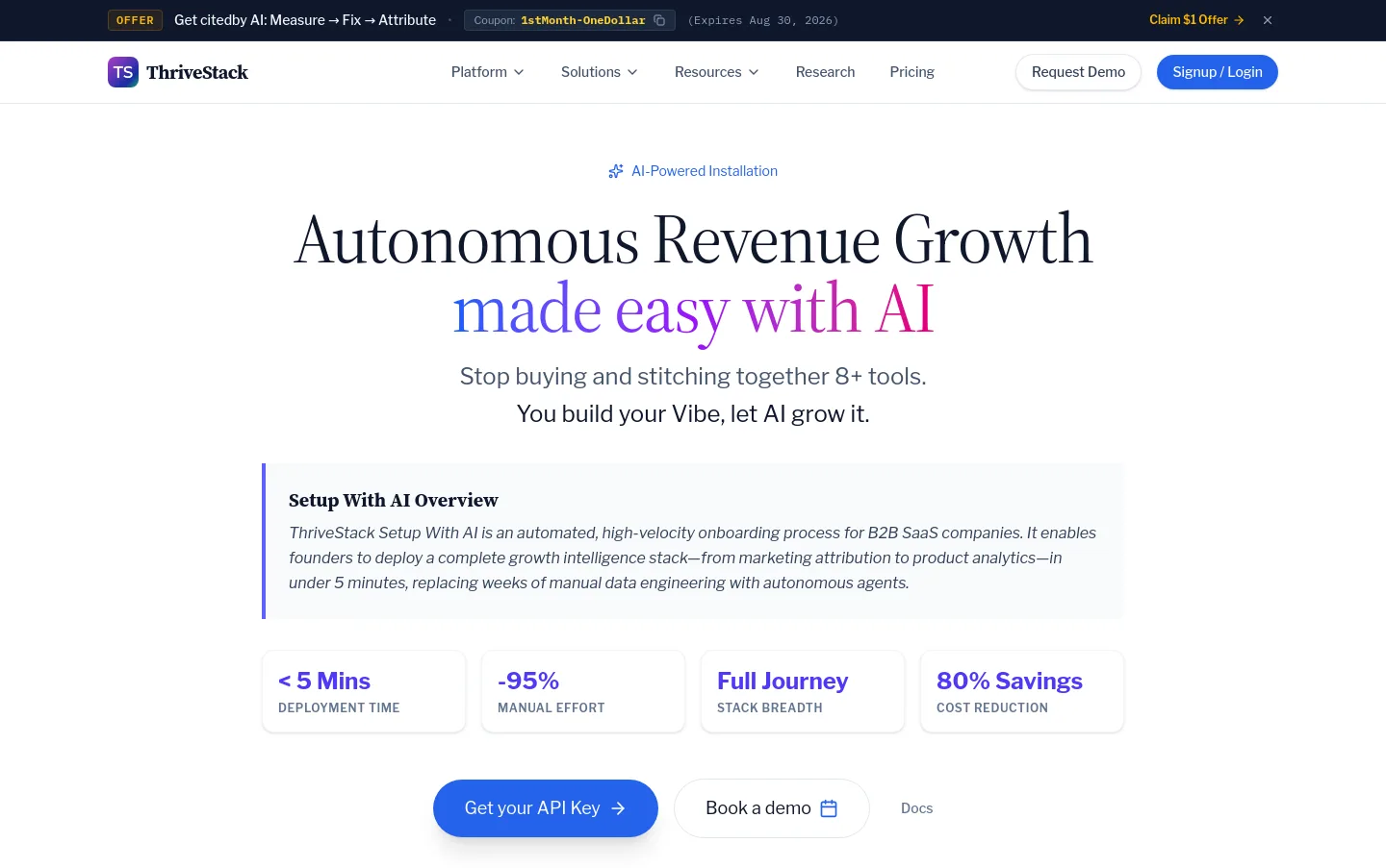 thrivestack.ai Hero section