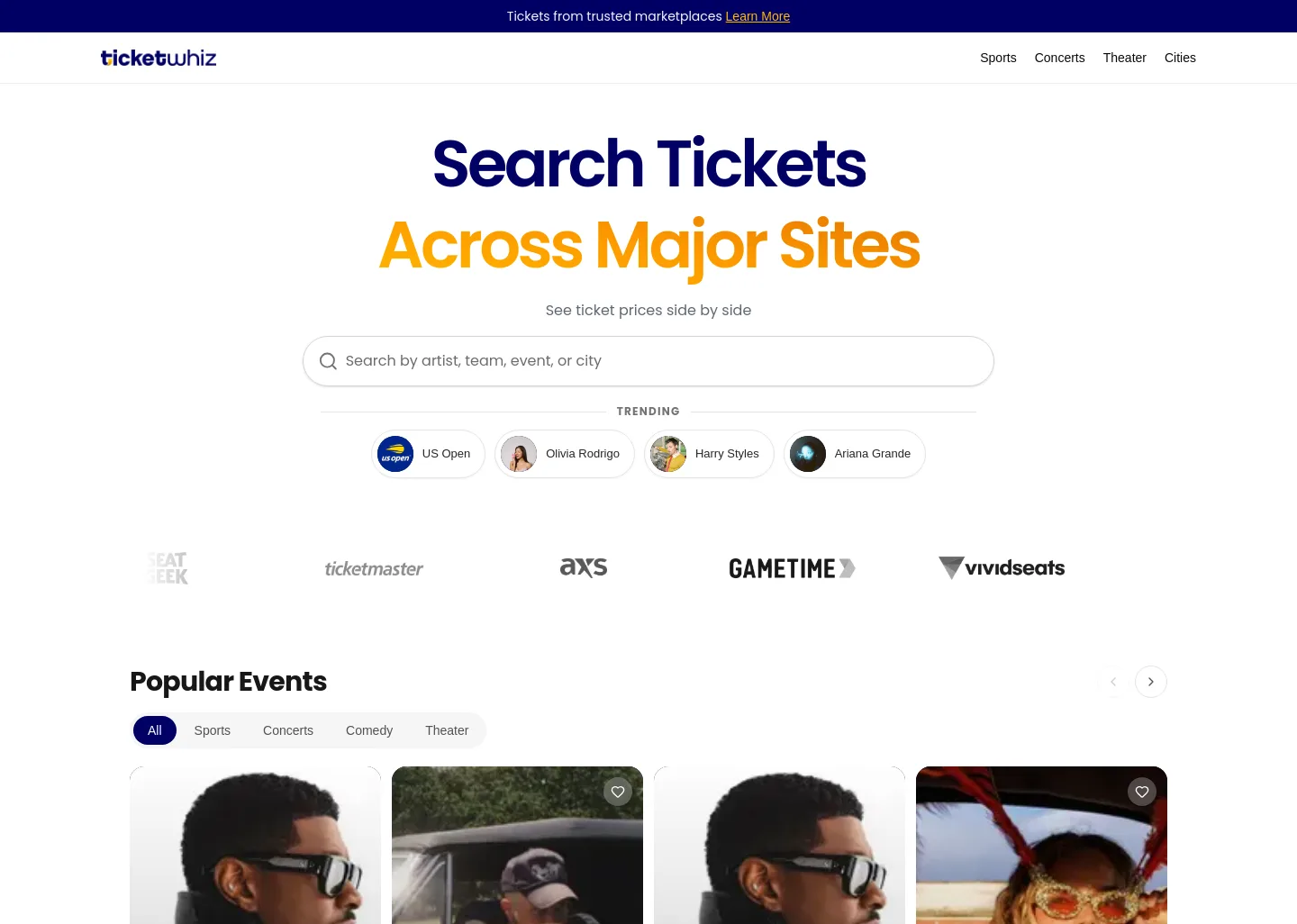 ticketwhiz.com — a measured funnel