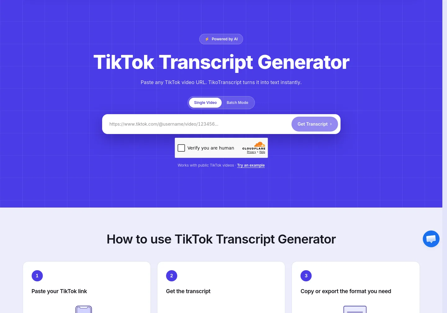 tikotranscript.com Hero section