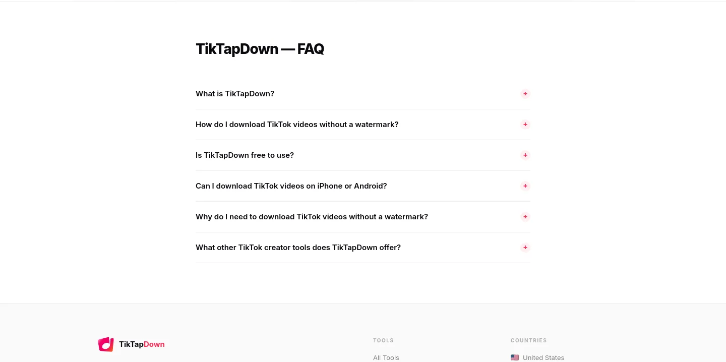 tiktapdown.com — FAQ