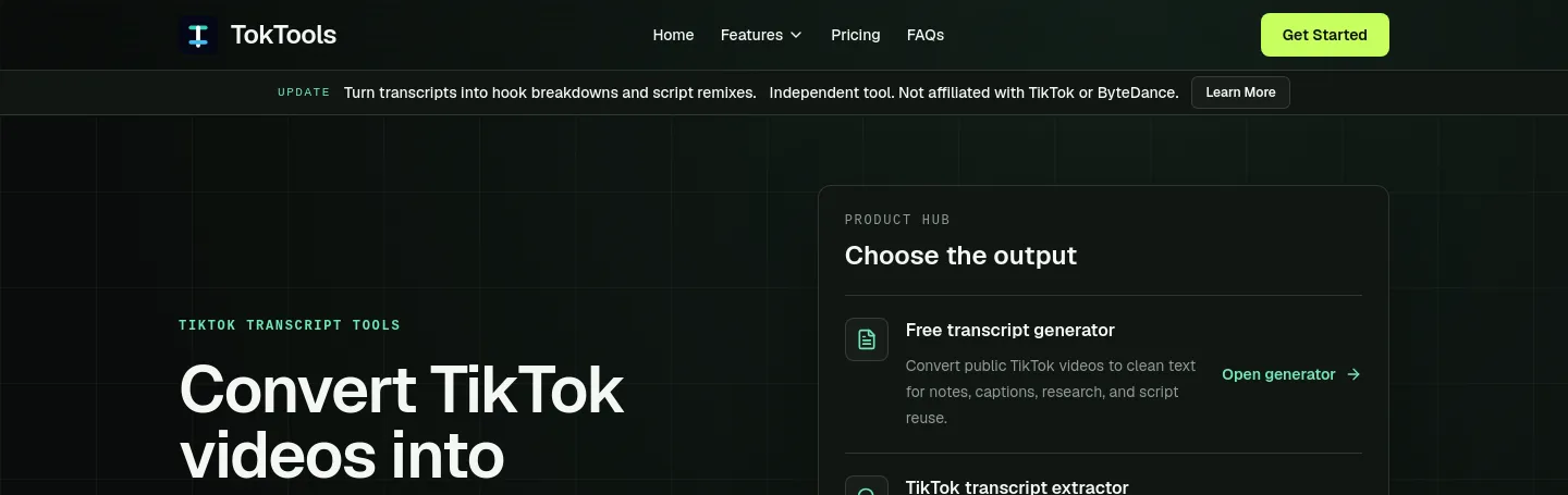 tiktoklist.com — a measured funnel