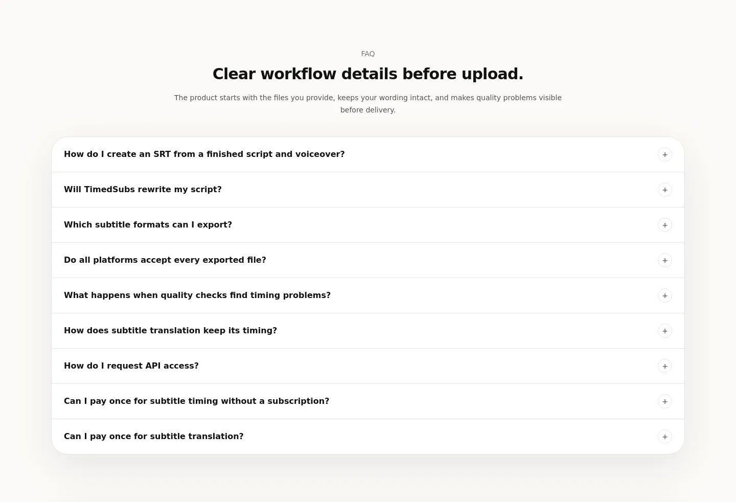 timedsubs.com — FAQ