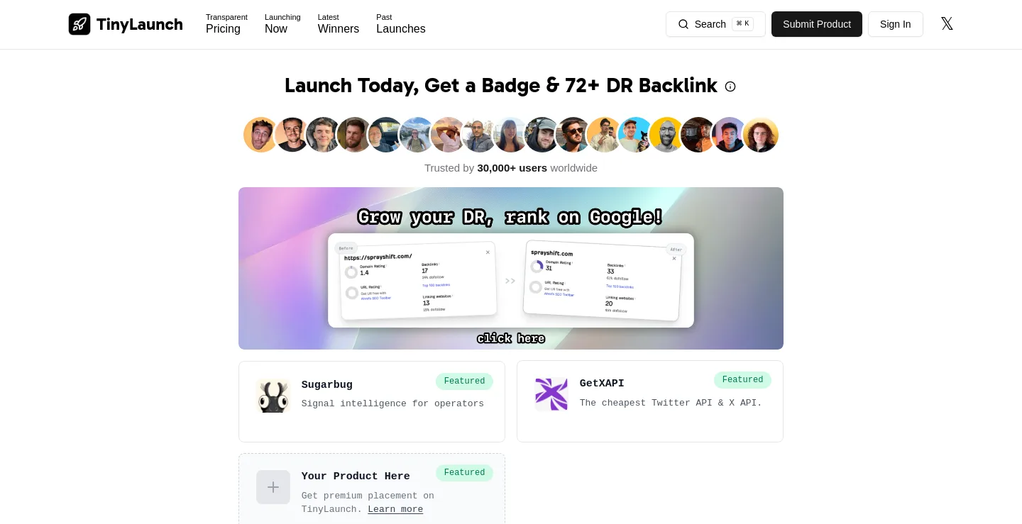 tinylaun.ch — a measured funnel