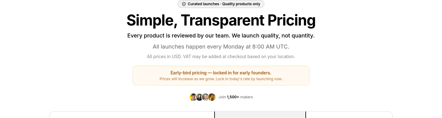 tinylaunchpad.com Hero section